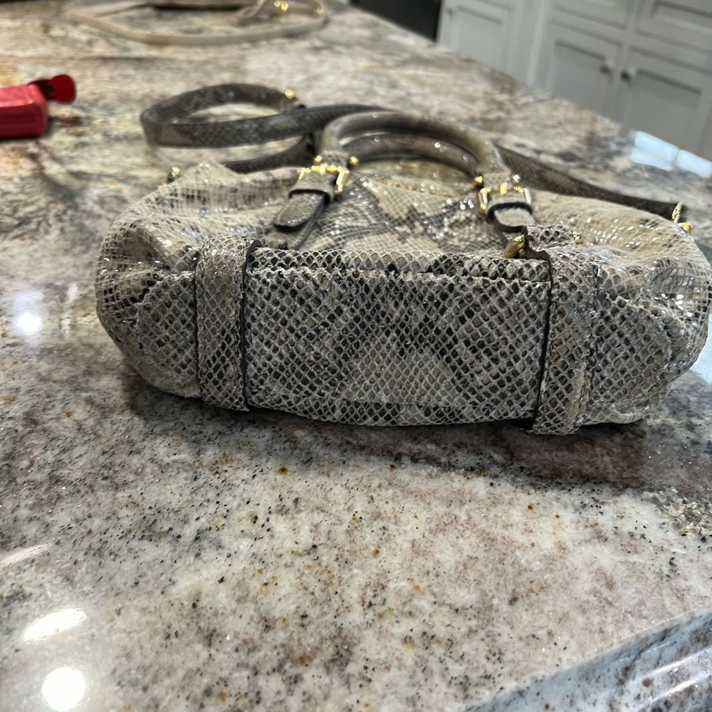 Michael Kors Python Embossed Leather Satchel Shou… - image 4